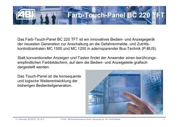 Farb-Touch-Panel BC 220 TFT - ABI Sicherheitssysteme GmbH