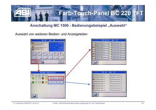 Farb-Touch-Panel BC 220 TFT - ABI Sicherheitssysteme GmbH