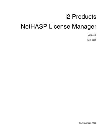 i2 Products NetHASP License Manager Guide - ISS Africa ...