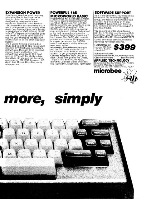 Applied Technology and Microbee adverts. - The MESSUI Place