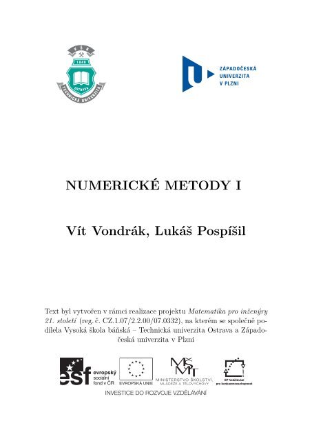 NumerickÃ© metody 1 - Matematika pro inÅ¾enÃ½ry 21. stoletÃ - VysokÃ¡ ...
