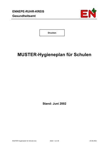 MUSTER-Hygieneplan fÃ¼r Schulen