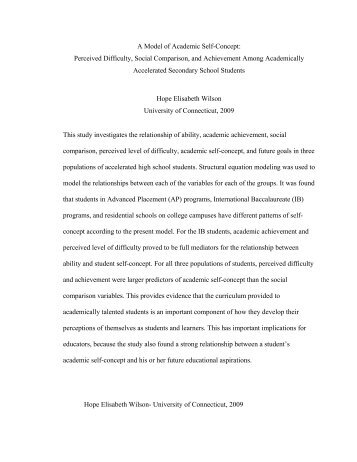 A Model of Academic Self-Concept: Perceived Difficulty, Social ...