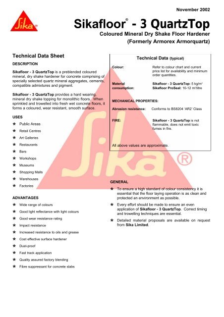 Sika Concrete Colour Chart