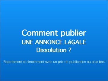 Annonce legale dissolution