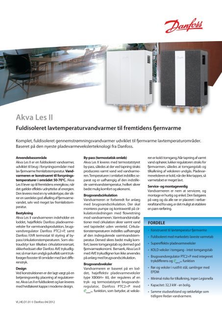 Akva Les II Lavtemperatur vandvarmer - Danfoss Redan A/S