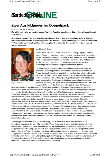 Zwei Ausbildungen im Doppelpack - Computec