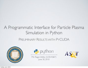 A Programmatic Interface for Particle Plasma Simulation in Python