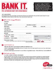 pre-authorized debit with virgin mobile - Virgin Mobile Canada