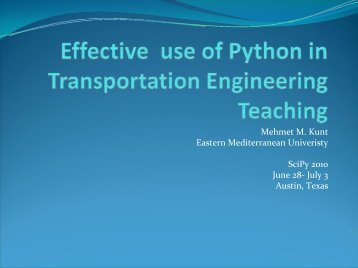 Effective use of Python in Transportation Engineering Teaching