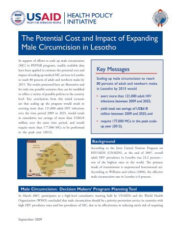 The potential cost and impact of expanding male circumcision in ...