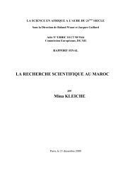 LA RECHERCHE SCIENTIFIQUE AU MAROC Mina KLEICHE