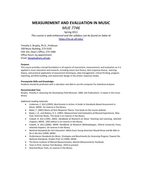 MEASUREMENT AND EVALUATION IN MUSIC MUE 7746