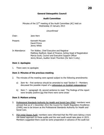 public item 20 - audit committee minutes 23.01.13 (unconfirmed)