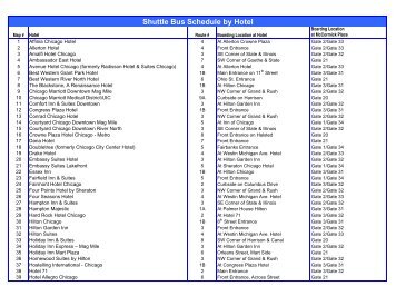 Shuttle Bus Schedule by Hotel - RSNA 2008