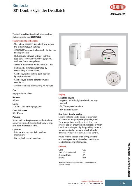 Download Brochure - HA Reed Locksmiths