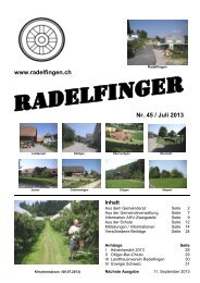 www.radelfingen.ch Nr. 45 / Juli 2013 - Gemeinde Radelfingen