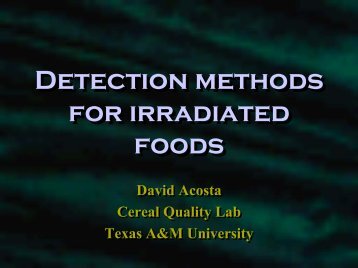 Detection methods of irradiated foods