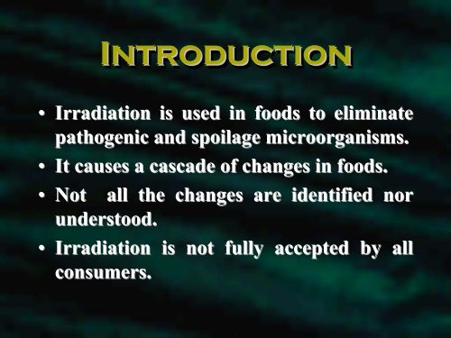 Detection methods of irradiated foods