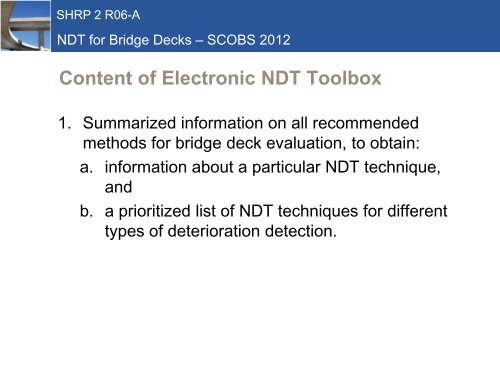 Nondestructive Testing to Identify Concrete Bridge Deck Deterioration