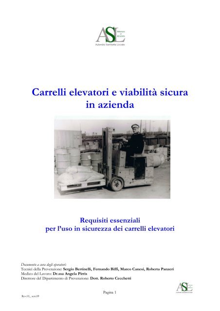 Carrelli elevatori e viabilità sicura in azienda - Asl Monza e Brianza