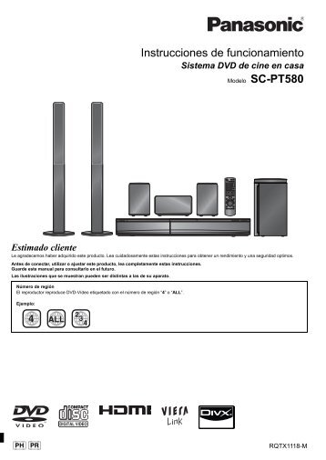 Instrucciones de funcionamiento Modelo SC-PT580 - Panasonic