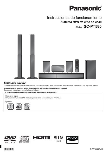 Instrucciones de funcionamiento Modelo SC-PT580 - Panasonic