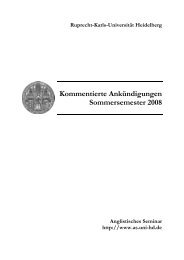 Kommentiertes Vorlesungsverzeichnis Anglistik Heidelberg SS 2008