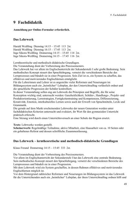 Kommentiertes Vorlesungsverzeichnis Anglistik Heidelberg SS 2008