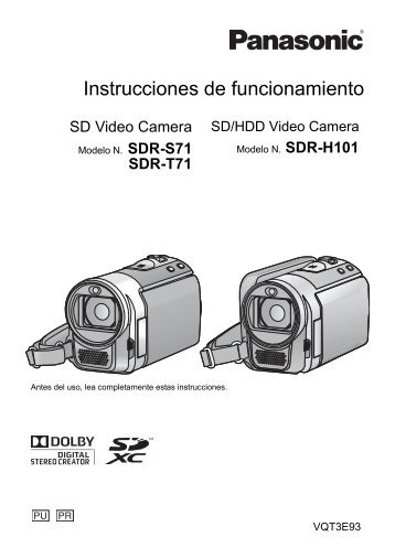 MANUAL DE USUARIO PARA EL MODELO SDR ... - Panasonic