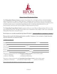 Alumni Award Nomination Form - Ripon College