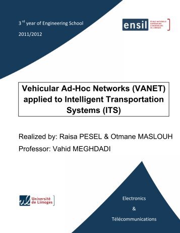 Vehicular Ad-Hoc NETworks (VANET) applied to ITS - UniversitÃ© de ...