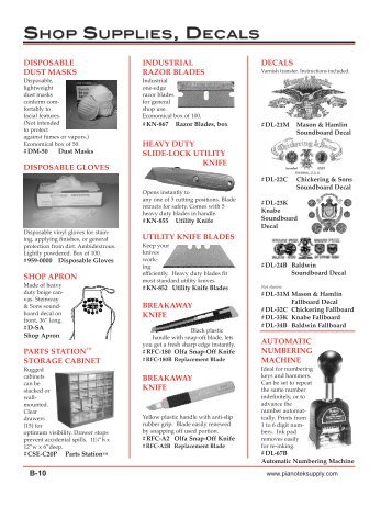 decals view catalog - Pianotek Supply Company