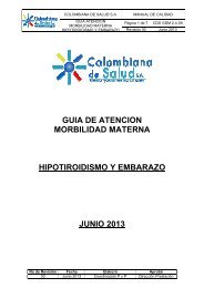 GUIA HIPOTIROIDISMO Y EMBARAZO - Colombiana de Salud