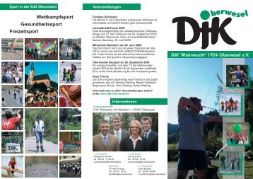 Wettkampfsport Gesundheitssport Freizeitsport - DJK "Rheinwacht"
