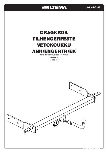 dragkrok tilhengerfeste vetokoukku anhÃ¦ngertrÃ¦k - Biltema