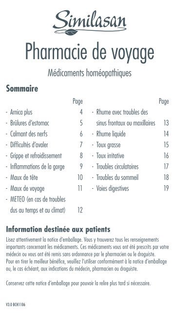 Notice d'emballage - Similasan