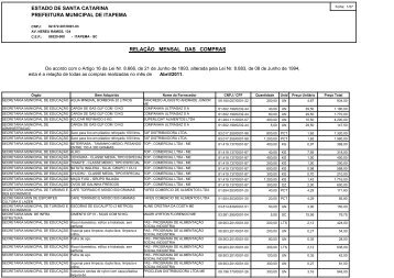 estado de santa catarina prefeitura municipal de itapema relaÃ§Ã£o ...