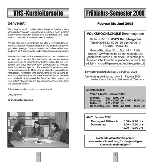 Die Volkshochschulen - Gemeinde Berchtesgaden