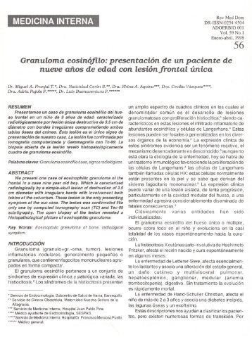 Granuloma eosinÃ³filo: presentaciÃ³n de un paciente de nueve aÃ±os ...