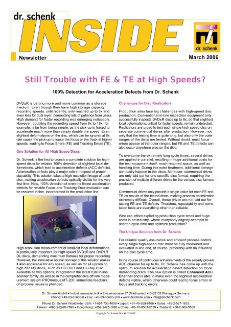 complete article as pdf file... - Dr. Schenk Inspection Systems