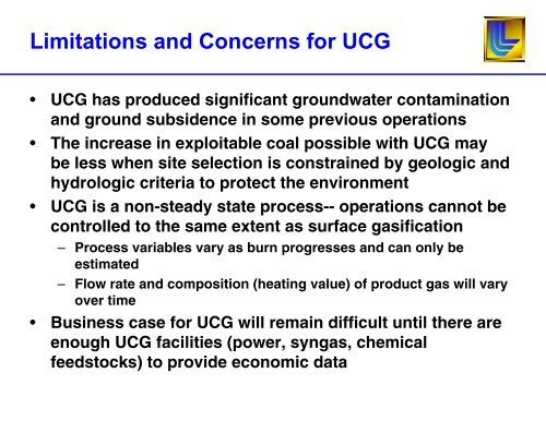 Underground Coal Gasification: - Office of Fossil Energy - U.S. ...