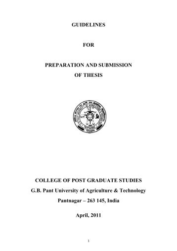 GUIDELINES FOR PREPARATION AND SUBMISSION OF THESIS ...