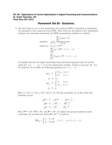 Homework Set #5 - Solutions