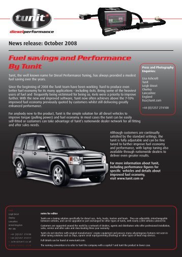 Fuel savings and Performance By Tunit