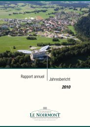 Rapport annuel Jahresbericht 2010 - Clinique le Noirmont