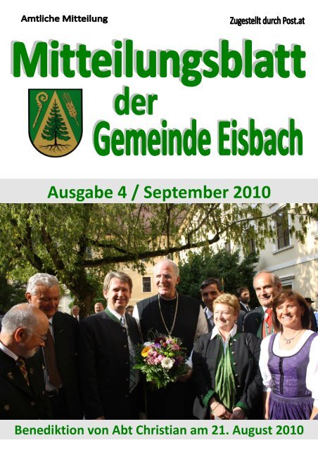 Mitteilungsblatt Ausgabe 4 ~ September 2010.pdf - Gemeinde Eisbach