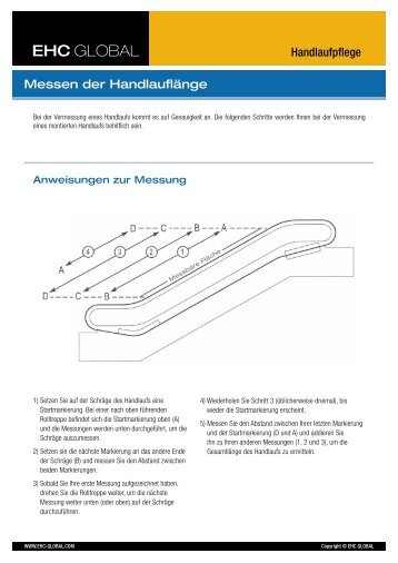 Handlaufpflege Messen der Handlauflänge - EHC Global