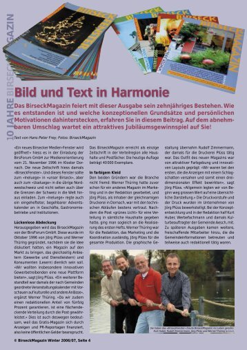 Bild und Text in Harmonie - Birseck Magazin