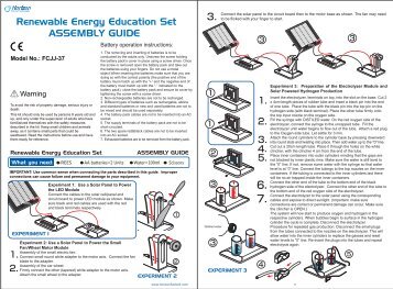 Renewable Energy Education Set ASSEMBLY GUIDE - Arcola Energy